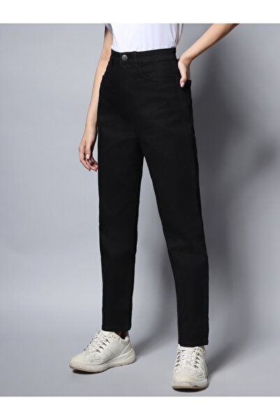 High Star By Styli High Rise Solid Regular Fit Jeans