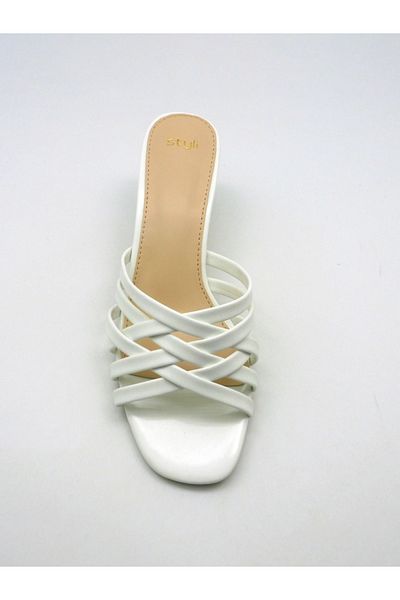 Styli Criss Cross Open Toe Stiletto Heel Sandals
