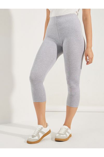 Styli Elastic Waistband Basic Capri Length Leggings