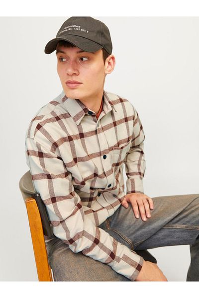 Jack & Jones Checked Relaxed Fit Shirt with Patch Pocket