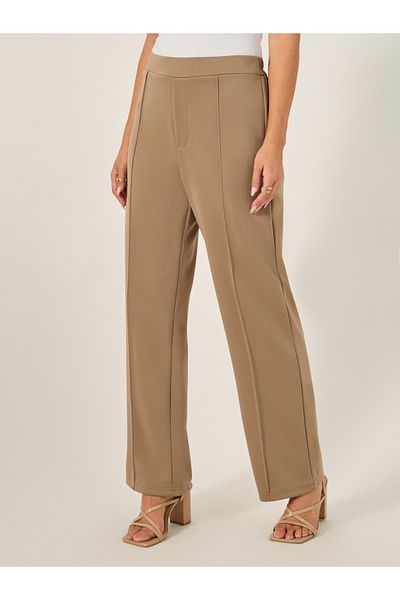 Styli Tapered Knit Pants with Elastic Waistband