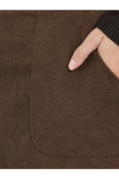 Styli High Rise Side Pocket Corduroy Skirt