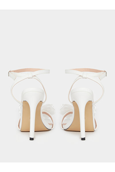 Take Two By Styli Embellished Bow Pearl Detail Stiletto Heel Sandals