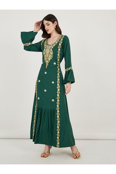 Maxim Creation By Styli Embroidered Cotton Kaftan with Bell Sleeves
