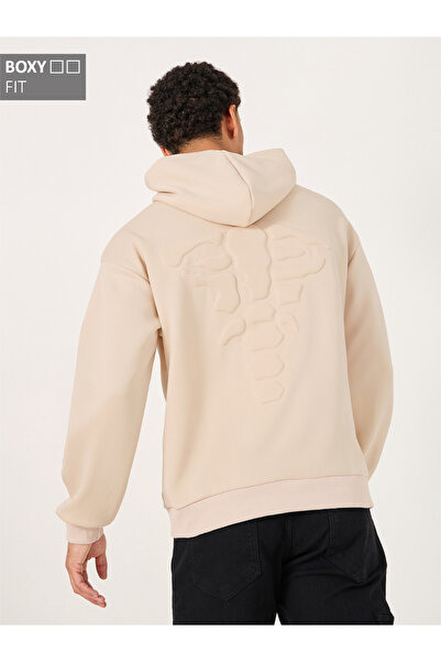 Styli Premium Boxy Scuba Hoodie with Back Embossing
