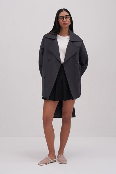 mathilda store Women's Beige Naula Short Trench Coat