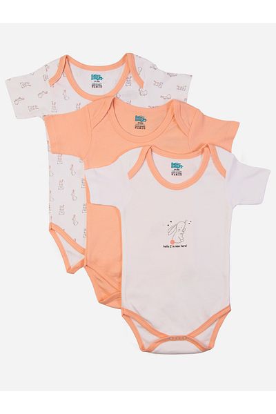 Babies Basic By Styli مجموعة من 3 قطع - رومبر مطبوع برقبة دائرية
