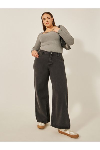Styli Plus Size High Rise Loose Fit Jeans