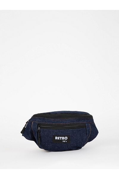REBEL By Styli Patch Detail Denim Look Waist Bag