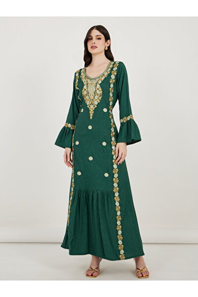 Maxim Creation By Styli Embroidered Cotton Kaftan with Bell Sleeves