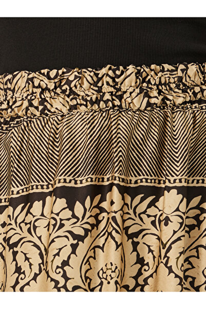 Styli Plus Size Printed S-Line Maxi Skirt with Elasticated Waistband