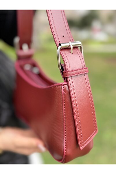 DEV 3 ADAM Claret Red Women's Baguette Stylish Hand and Shoulder Bag with Adjustable Strap