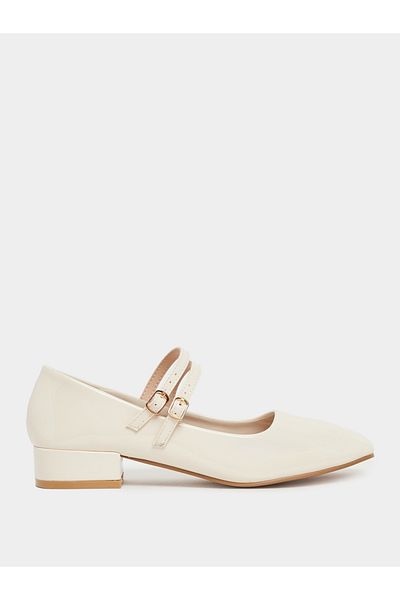 Styli Solid Double Strap Ballerina Shoes