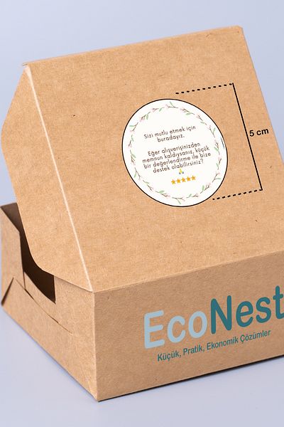 EcoNest 102 Pieces 5X5 cm Art Sticker We Are Here to Make You Happy Packaging Gift Product