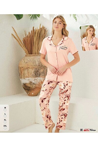 İpek Women's Short Sleeve Front Buttoned Pajama Set