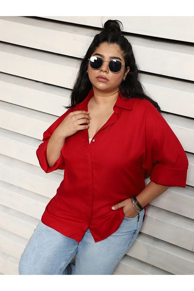 High Star By Styli Plus Size Spread Collar Boxy Fit Casual Shirt