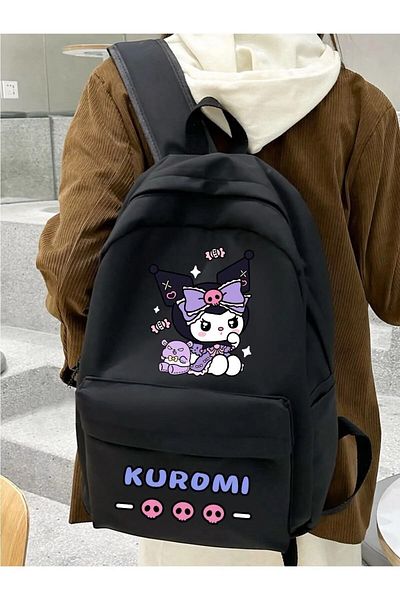 weywot Cute Kuromi Costume Detail Double Printed School, Classroom, Course Backpack