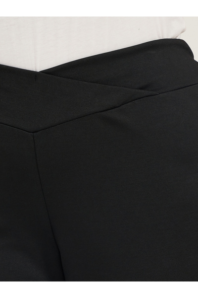 Styli Plus Size Criss-Cross Waistband High Rise Flared Pants