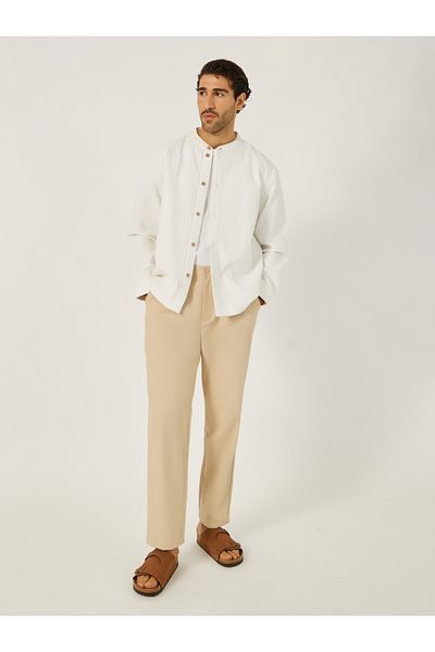 Styli Mid Rise Straight Leg Trousers with Belt Loops