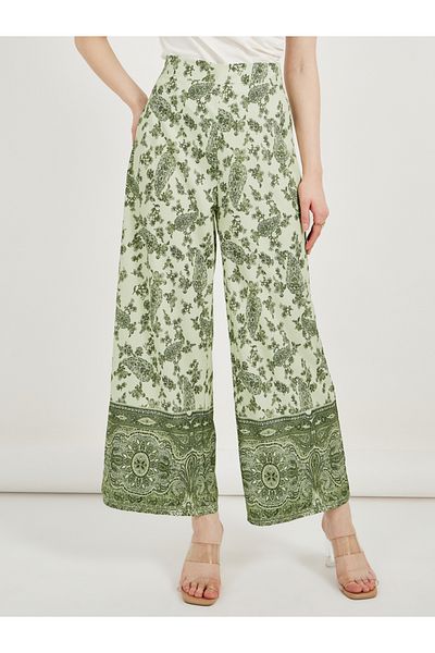 Styli All-Over Print Mid Rise Wide Leg Pants