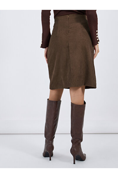 Styli High Rise Side Pocket Corduroy Skirt