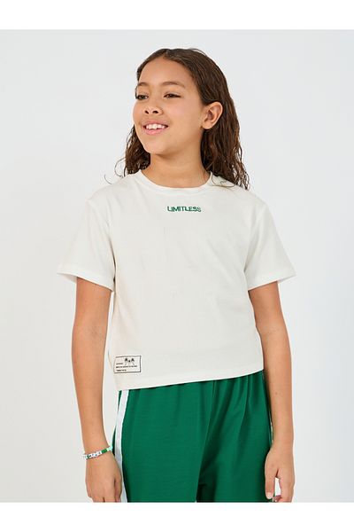 Styli Embroidered Rib Round Neck T-Shirt and Contrast Panel Joggers Co-Ords