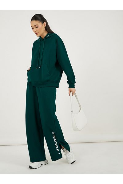 Styli Oversized Printed Hoodie and Wide Leg Joggers Co-Ords