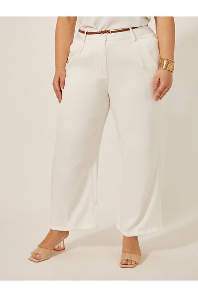Styli Plus Size Mid Rise Straight Fit Pants