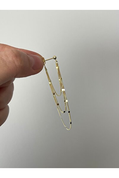 ds denizden silver Tekli gümüş zincir küpe - 1 adet