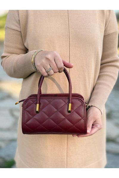 DEV 3 ADAM Claret Red Box Model Hand Shoulder and Cross Stylish Women's Bag