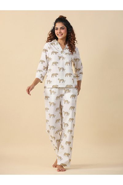 Sanskrutihomes By Styli Leopard Print Top and Pyjama Set