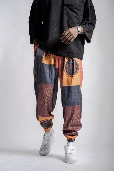 Superbluemexico Unisex Impact Pattern Summer Wrapped Baggy Trousers