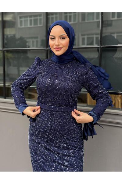 semalabutik Вечірня сукня з вишивкою Necla Boncuk