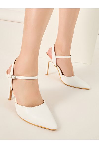 Styli Solid Ankle Strap Pointed Toe Pumps