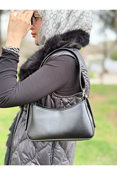 DEV 3 ADAM Black Women's Baguette Stylish Hand and Shoulder Bag with Adjustable Strap