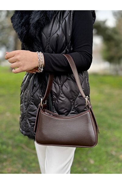 DEV 3 ADAM Brown Women's Baguette Stylish Hand and Shoulder Bag with Adjustable Strap