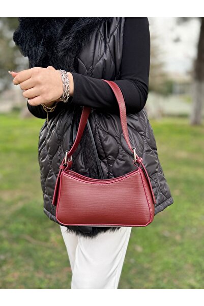 DEV 3 ADAM Claret Red Women's Baguette Stylish Hand and Shoulder Bag with Adjustable Strap