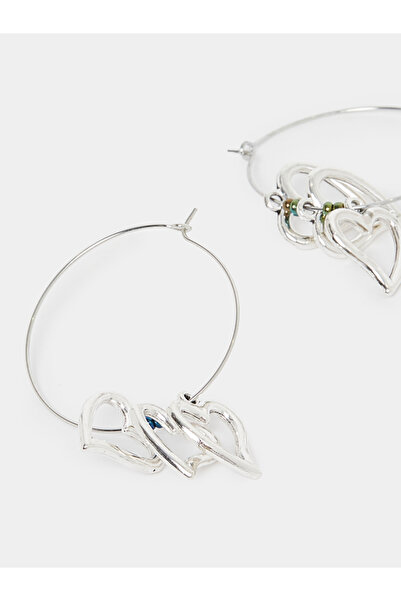 Styli Heart Drop Hoop Earrings