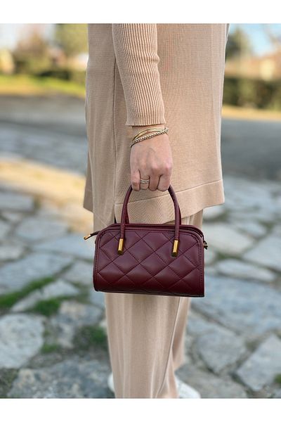 DEV 3 ADAM Claret Red Box Model Hand Shoulder and Cross Stylish Women's Bag