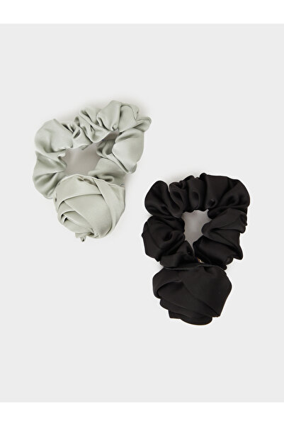Styli Set of 2 - Solid Scrunchie with Flower Detail