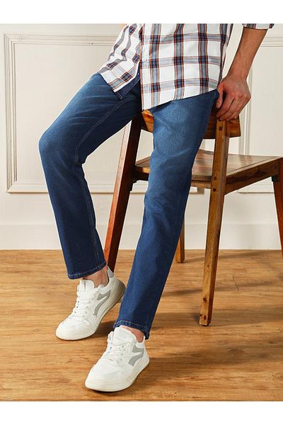 Dennis Lingo By Styli Mid Rise Straight Leg Low Fade Jeans