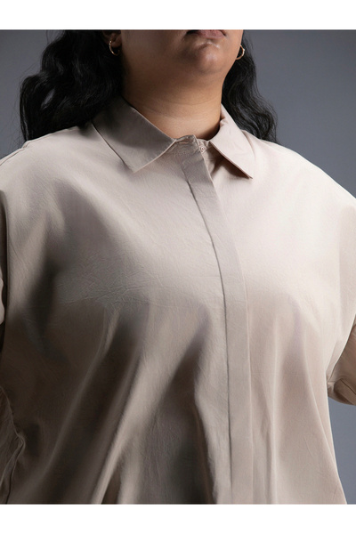 High Star By Styli Plus Size Classic Spread Collar Oversized Casual Shirt