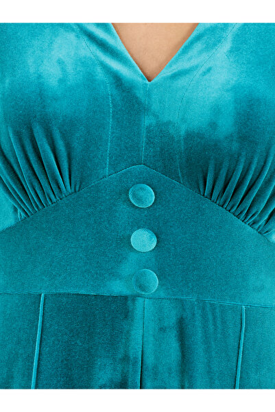 Styli Velvet Look Wide Leg Jumpsuit with Corset Waist Detail