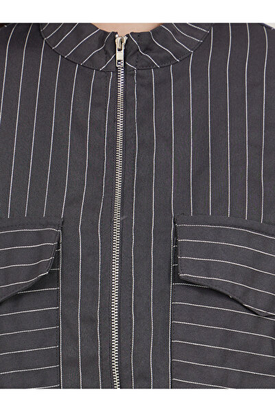 Styli Regular Fit Regular Length Striped Bomber Jacket