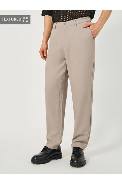 Styli Relaxed Fit Textured Mid Rise Pants