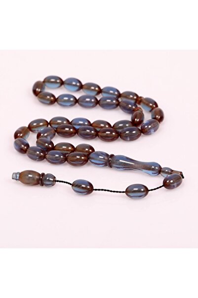 Taş Sandığı Димчасто-синій колір, пресований бурштиновий чотки 7*11 мм