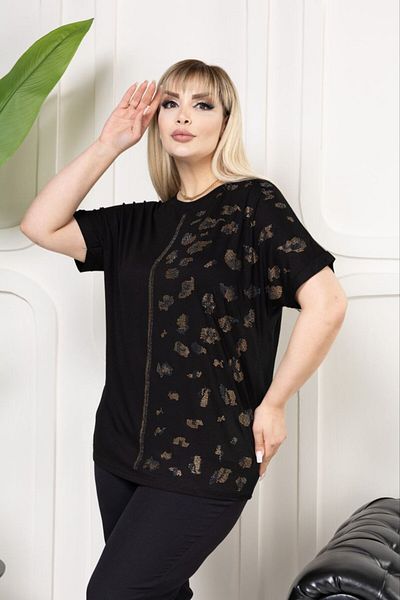 VERA COLLECTİON Battal Size Full Lichra Stone Embroidered Women's Bluz