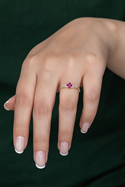 Papatya Silver Gümüş Prenses Yüzük. Renkli Taşlı Ayarlanabilir Ölçü. Altın Ka...