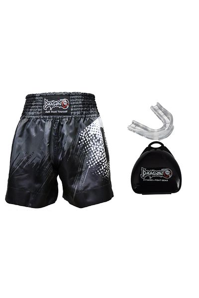 Dragondo Dragon Athlete Mouthguard και Mt3011 Muay Thai Kick Boxing Σορτς Σετ 2 ψηφιακών εμπριμέ σορτς Muay Thai