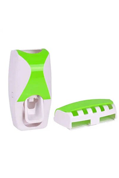 Generic 2قطعة مجموعة موزع معجون اسنان اوتوماتيكي وحامل فرشاة اسنان